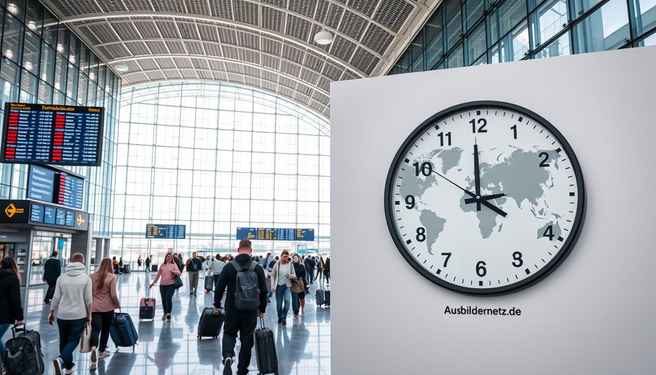 Flughafen und Zeitverschiebung