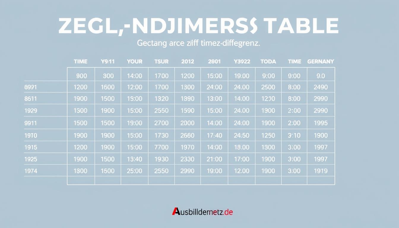 zeitdifferenz-tabelle England Deutschland